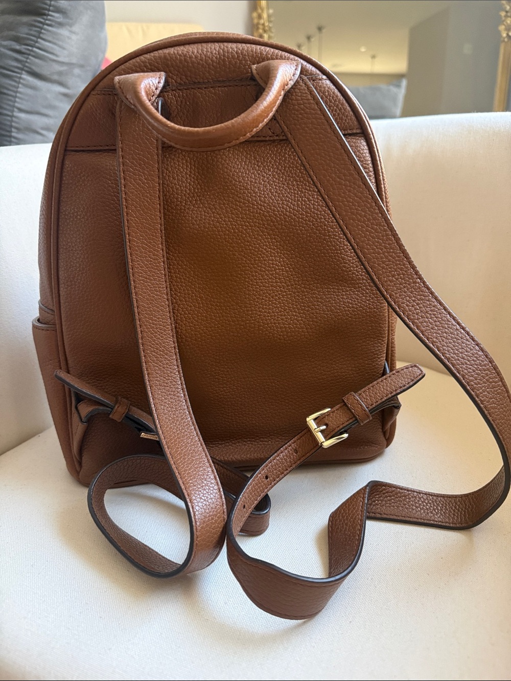 Michael Kors Brown Pebbled Leather Mini Backpack with Gold Hardware - Picture 2 of 4